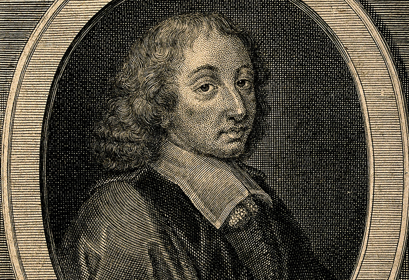 Blaise Pascal - Engraving by G. Vertue, 1744, after G. Edelin – Wikimédia Commons