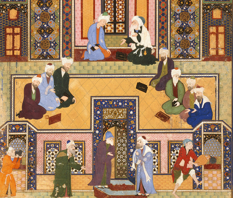 La réunion des théologiens par Abd Allah Musawwir, milieu du 16e siècle. The Nelson-Atkins Museum of Art Kansas City, États-Unis