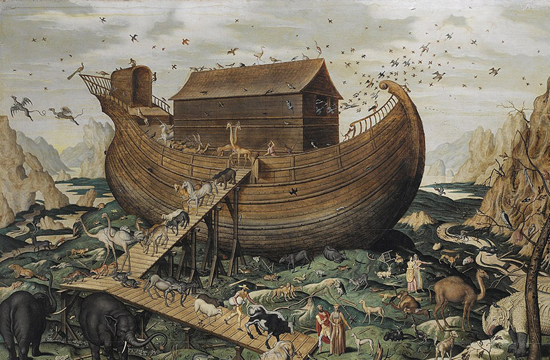 L’arche de Noé sur le Mont Ararat (Simon de Myle, 1570) © wikicommons 