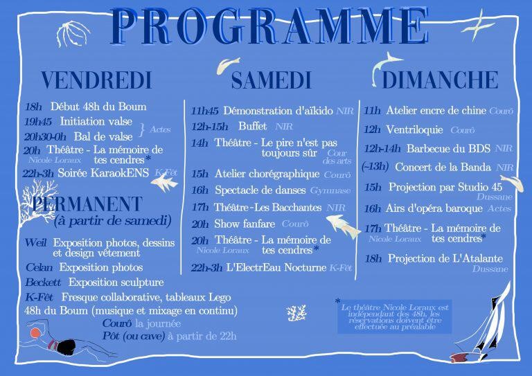 48h des Arts de l'ENS - Le programme