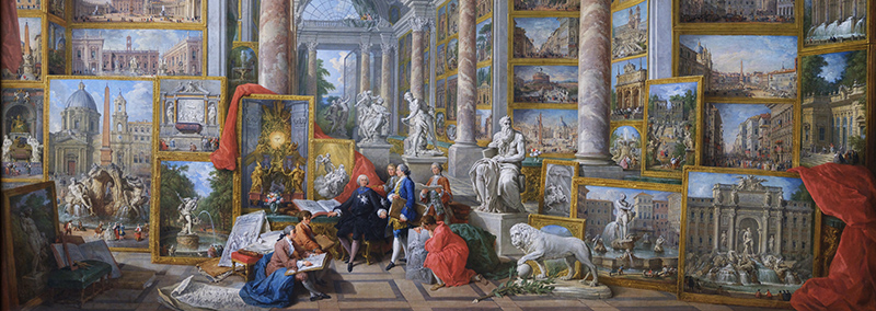  Galerie de vues de la Rome moderne (détail), Giovanni Paolo Panini