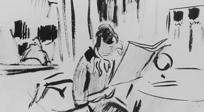  Lezende vrouw voor ronde tafel par Rik Wouters