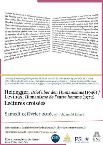 Affiche Heidegger-Levinas