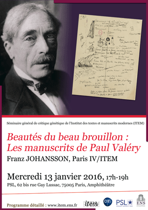 Affiche manuscrits Paul Valéry