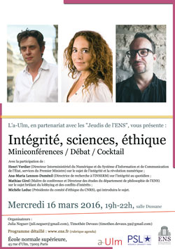 Affiche Intégrité sciences