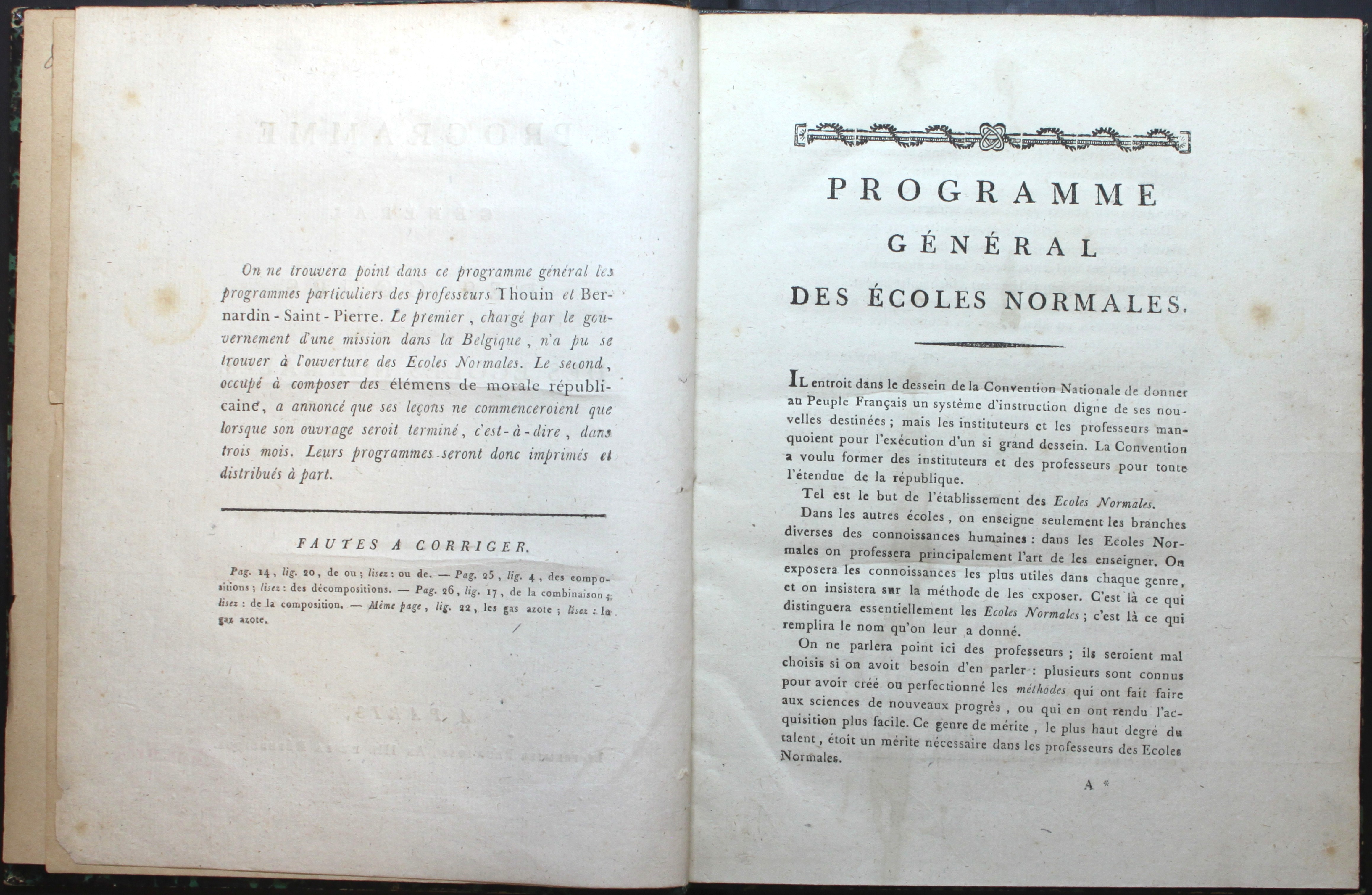 inauguration ens 1795