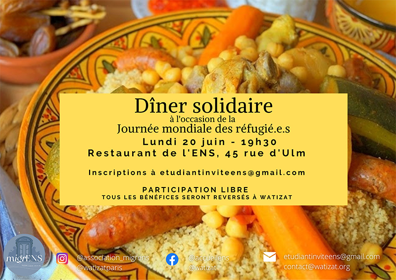 Diner solidaire 20 juin 2022
