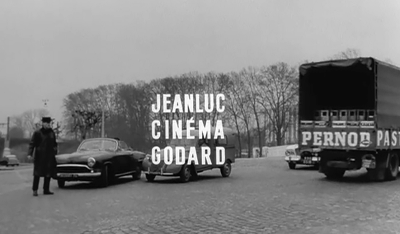 Dès le générique de son septième film, Bande à part (1964), Godard a inscrit ce montage de phrase : « Jean-Luc / CINEMA / Godard ». 