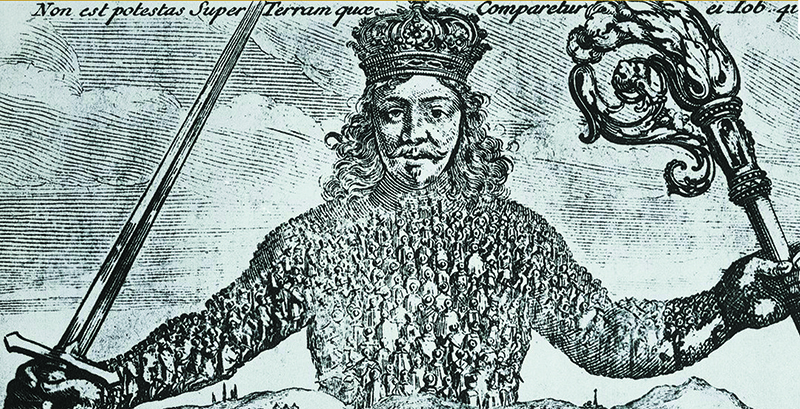 Illustration : gravure réalisée par l'artiste Abraham Bosse sous la direction et les instructions précises de Hobbes lui-même pour illustrer son livre Léviathan, publiée en 1651.